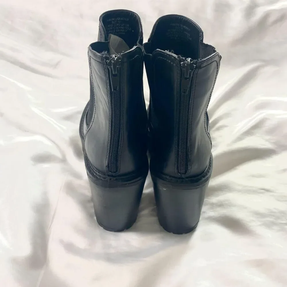 madden girl Model Kamora Black Chunky Vampy Gothic Platform Ankle Boot Heels 10